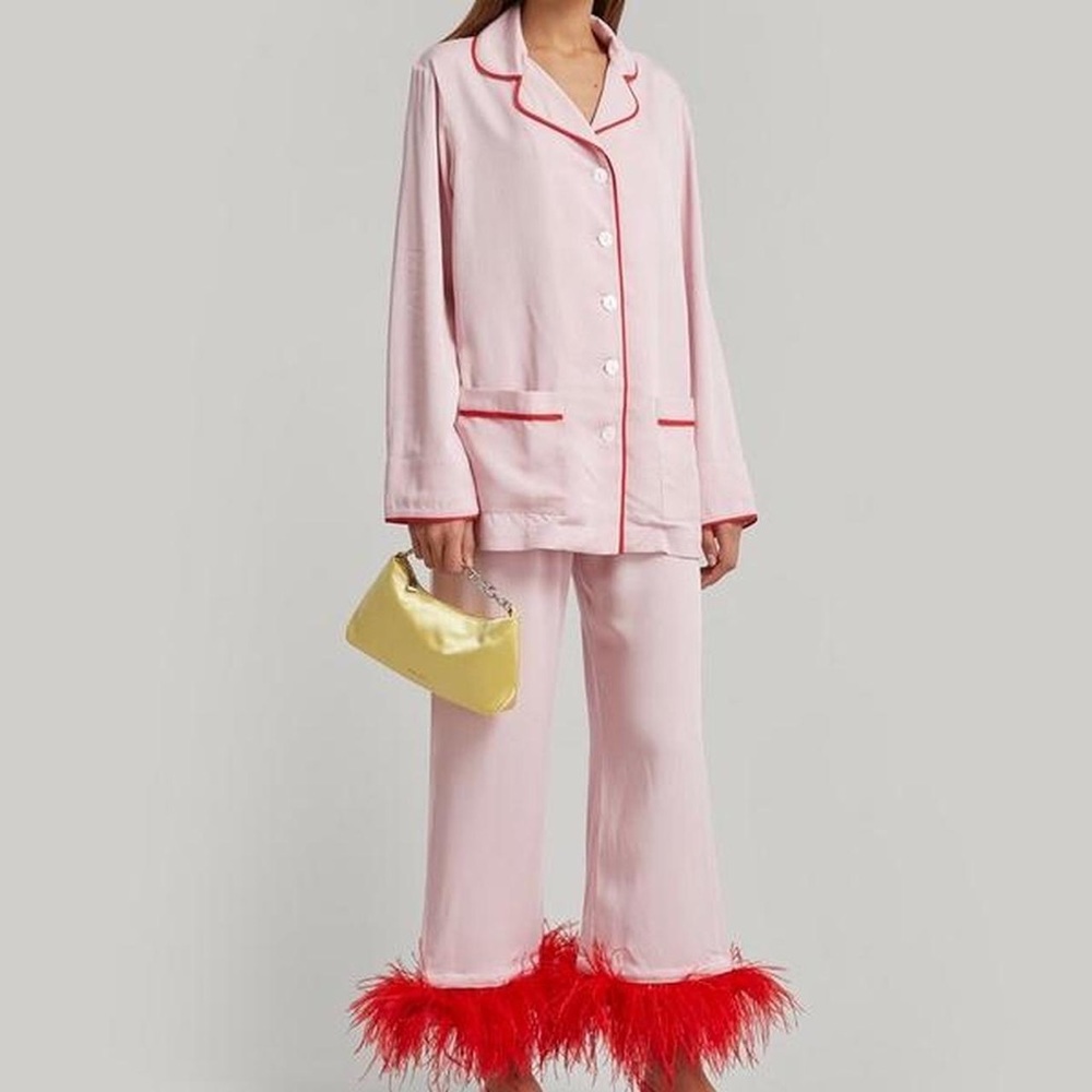 SLEEPER | Feather Pink Party Pajama Set